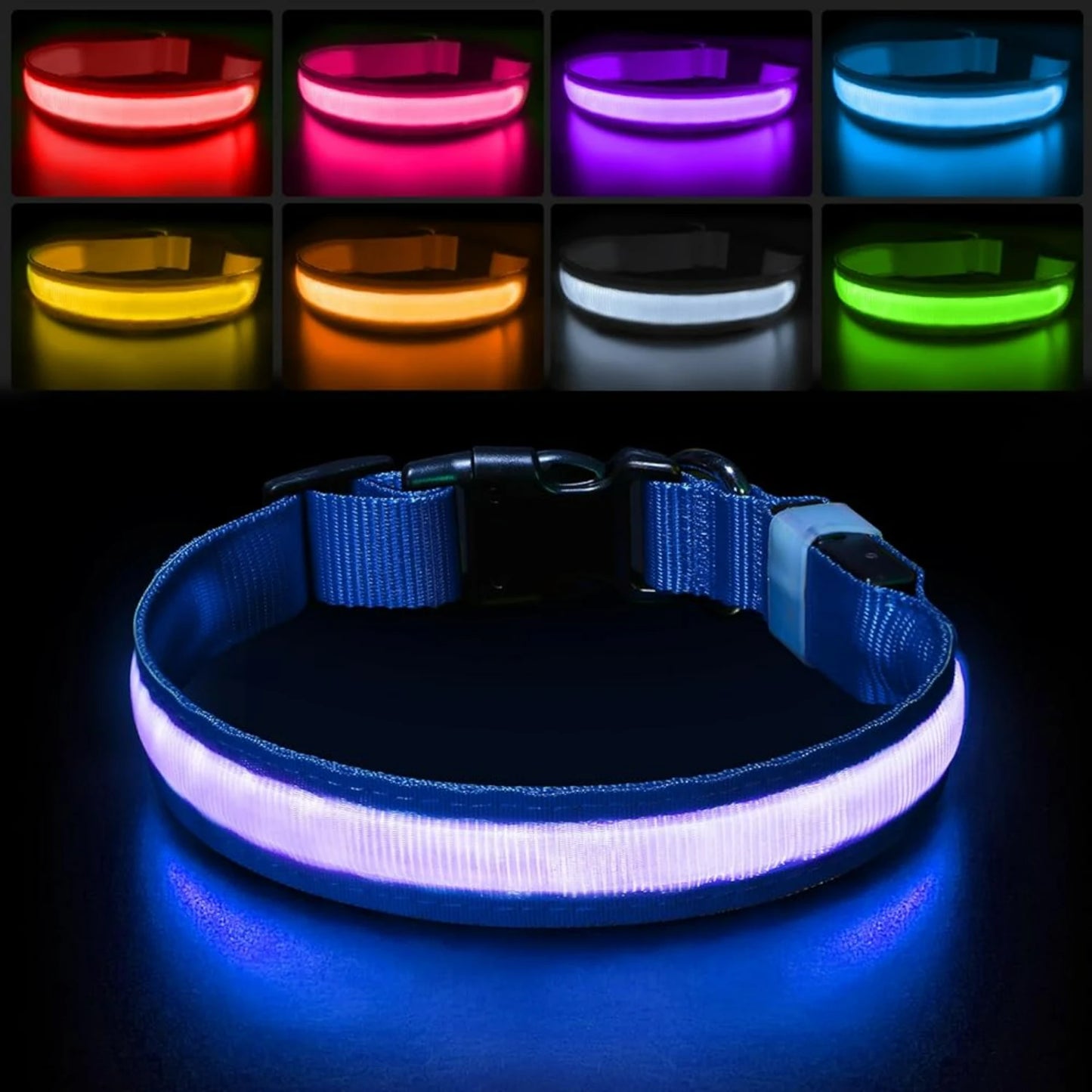 Waterproof LED Light Up Dog Collar for All Sizes Stylish and Safe at Night