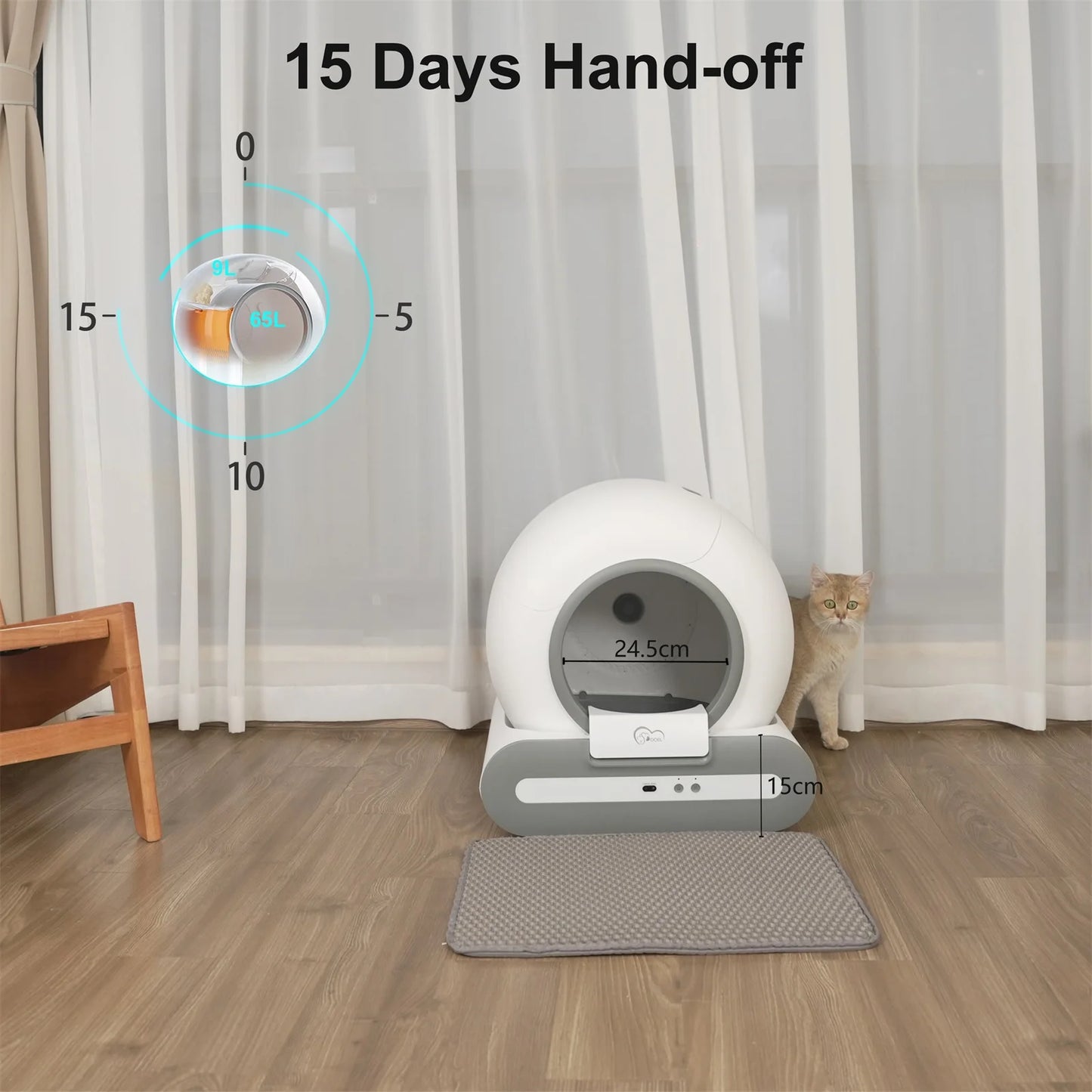 DOEL Automatic Self Cleaning Cat Litter Box with App Control for Large Cats
