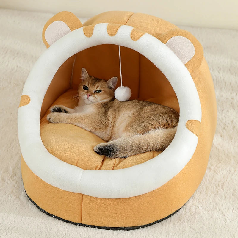 Cozy Cat Bed Warm Pet House Soft Cushion for Cats and Small Dogs