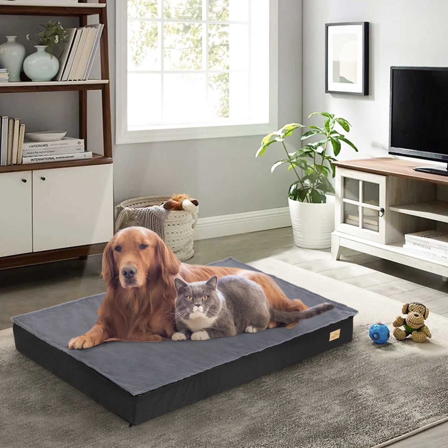 Washable Orthopedic Dog Bed for Large Dogs Comfortable Sponge Foam Crate Bedding