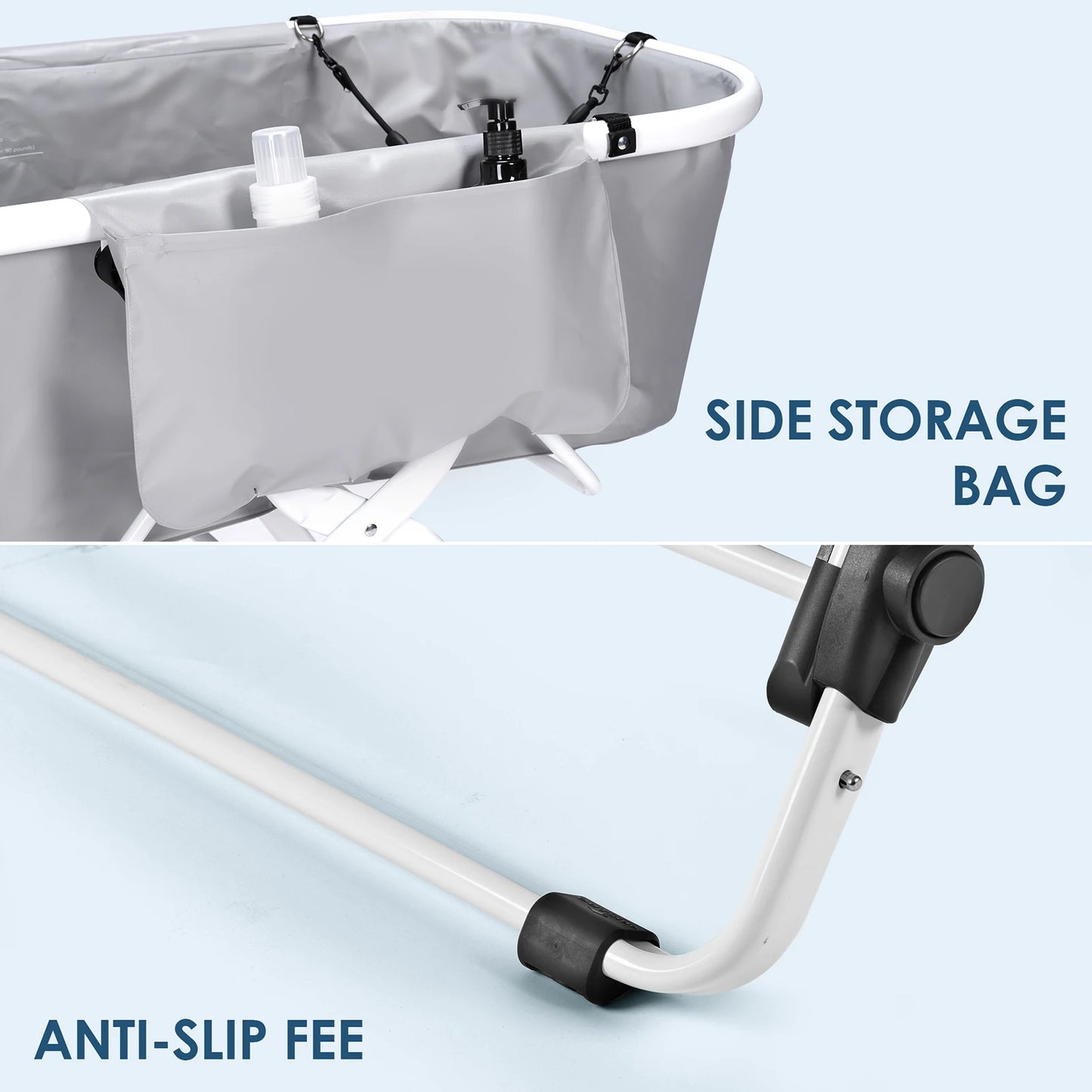 Portable Dog Bathtub with Stand Collapsible Pet Tub for Indoor and Outdoor Use