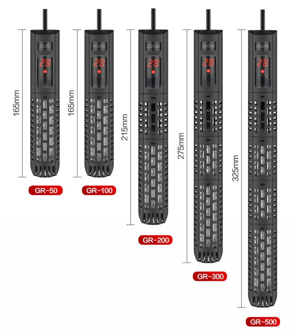 Aquarium Submersible Heater With LCD Display Adjustable 500W