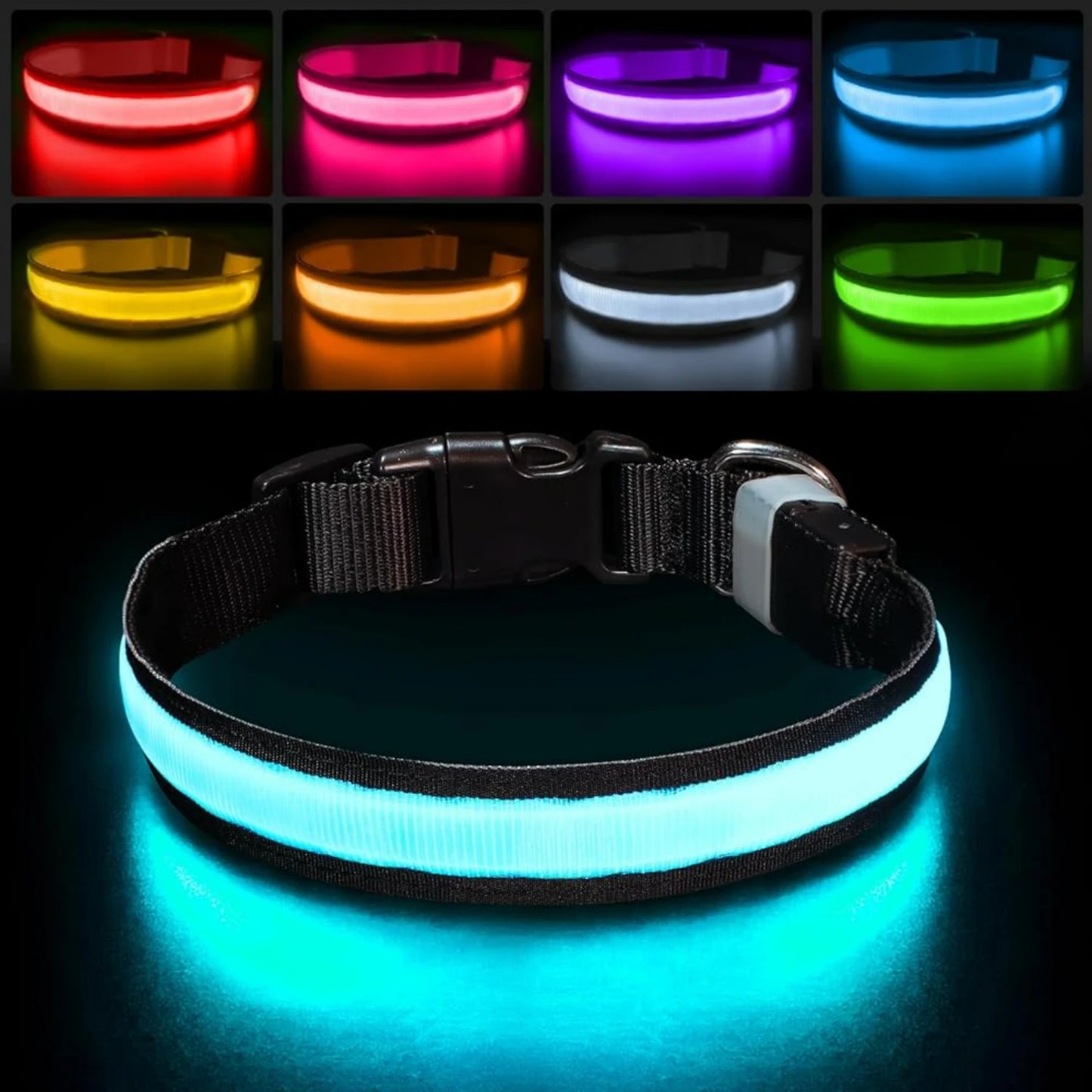 Waterproof LED Light Up Dog Collar for All Sizes Stylish and Safe at Night