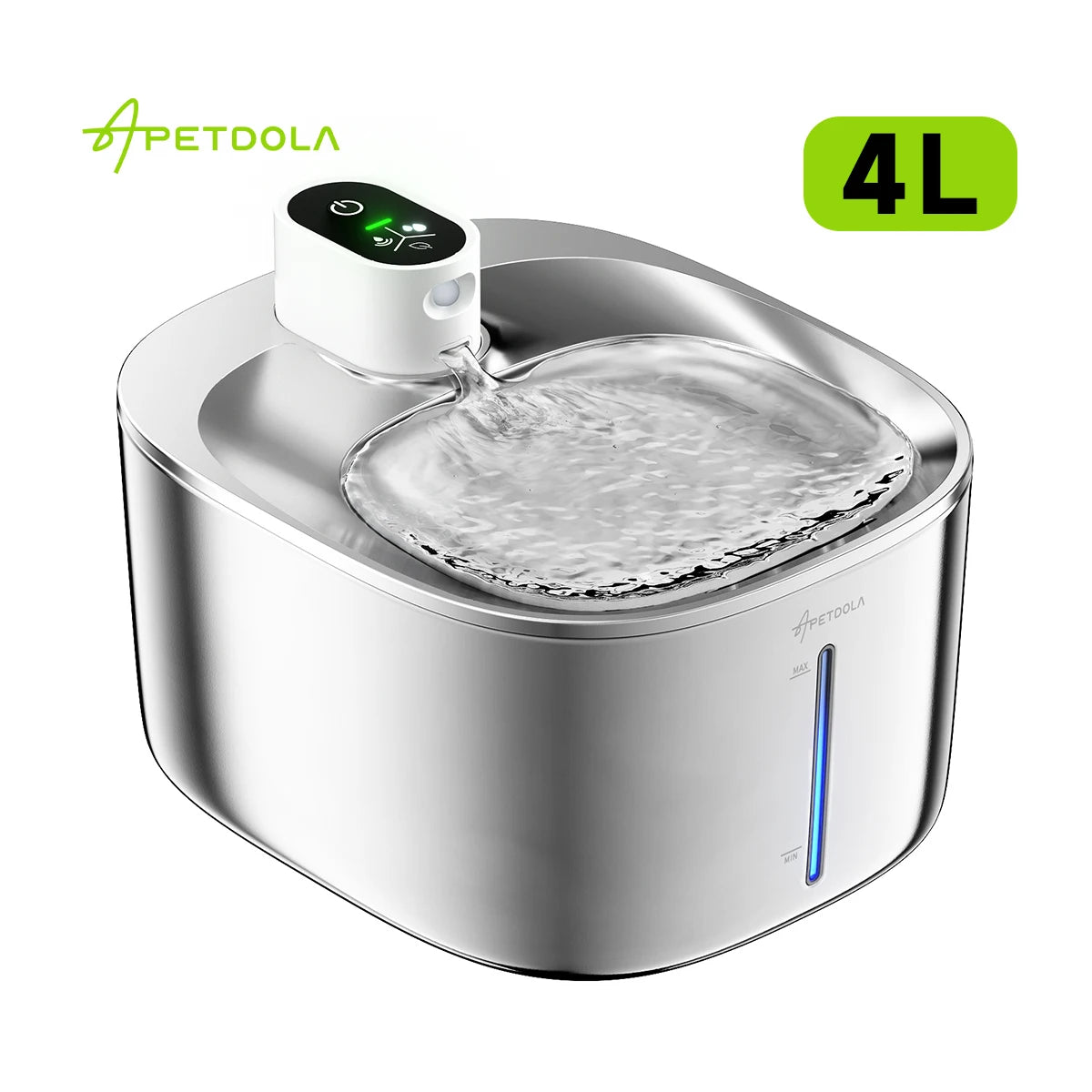 Apetdola 4L Wireless Cat Water Fountain Auto Sensor Dispenser for Pets