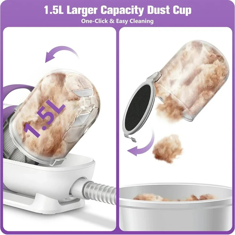 Homeika Pet Grooming Kit Vacuum with Nail Grinder and Shedding Brush