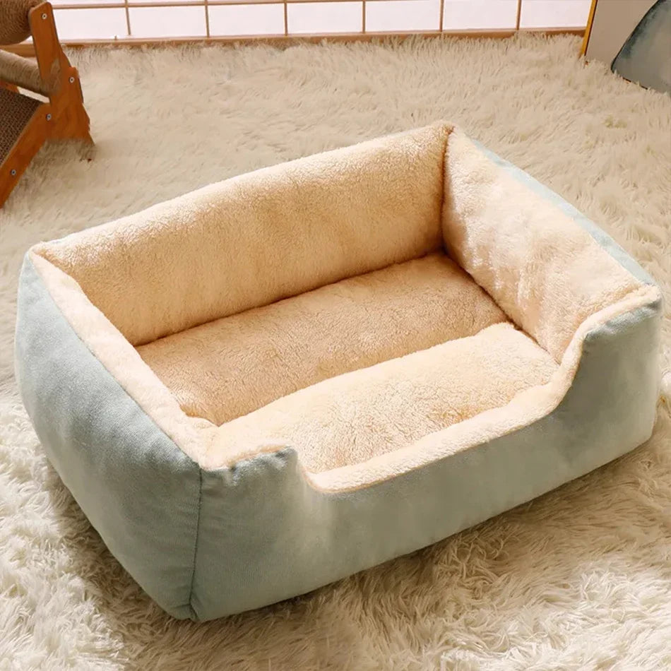 Cozy Plush Cat Bed with Cushions for Kittens and Small Dogs in Various Sizes