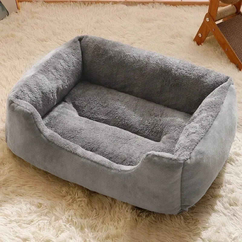 Cozy Plush Cat Bed with Cushions for Kittens and Small Dogs in Various Sizes