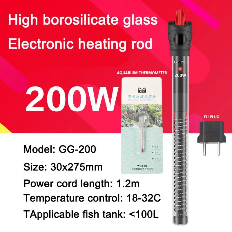 Digital Aquarium Heater Rod With Quartz Glass 16C To 32C