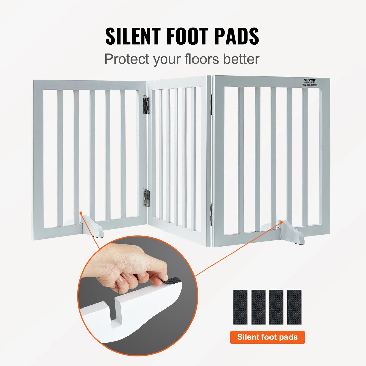 SucceBuy Freestanding Dog Gate 3 Panel Foldable Pet Barrier for Narrow Passages