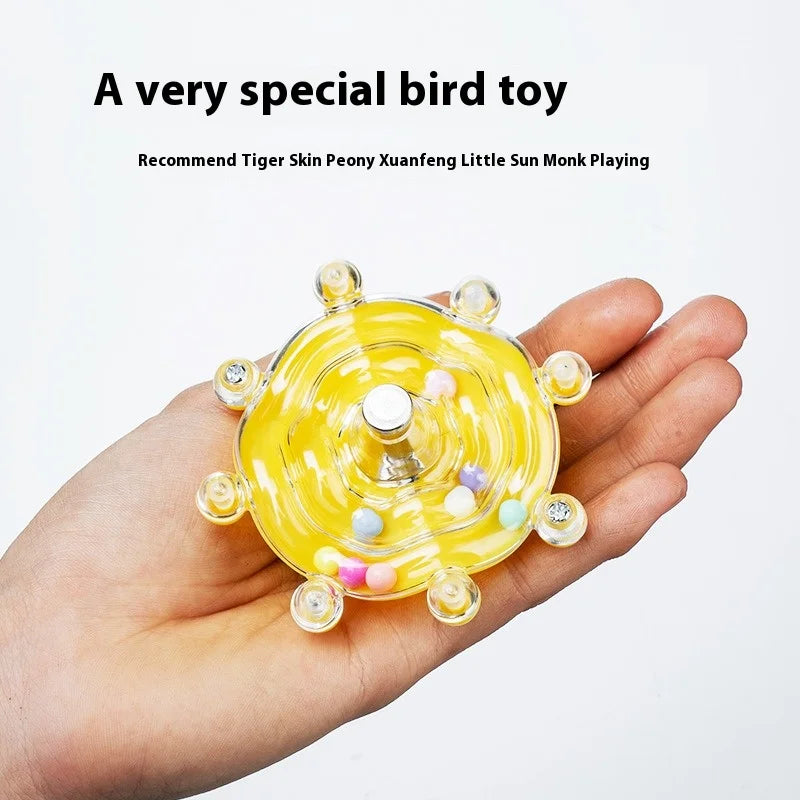 Parrot Biting Toy Spin Fun Educational Flying Disc Wheel for Self Entertainment