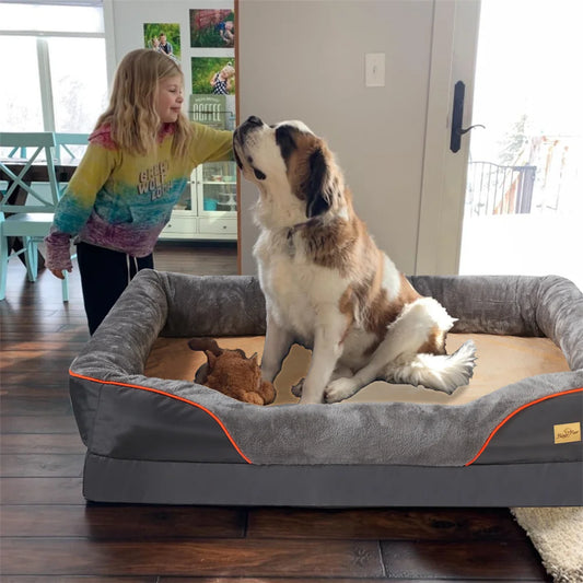 Jumbo Large Orthopedic Dog Bed with Memory Foam Waterproof Removable Cover