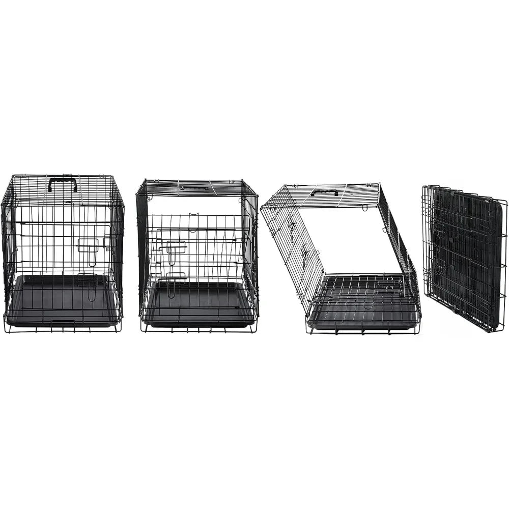 Dog Crates Kit for Small Dogs with Cover Double Door Kennels and Houses