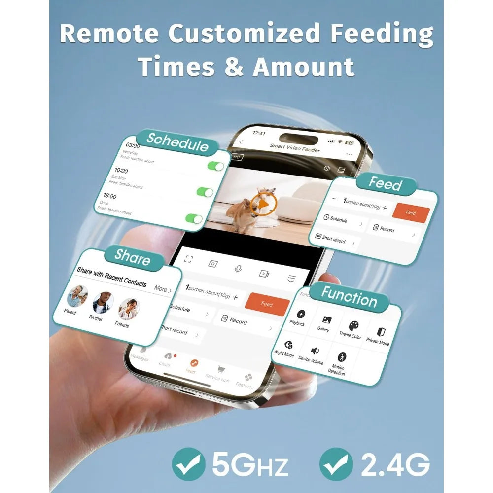 Automatic Dog Feeder with Camera 12L WiFi App Control and Night Vision