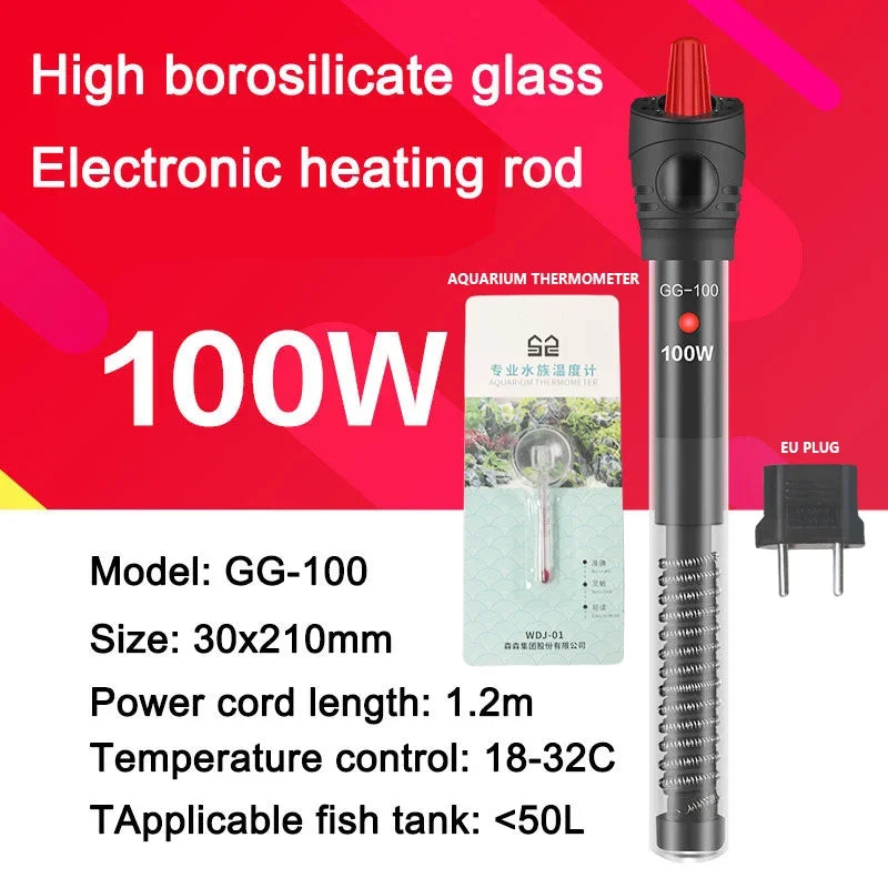 Digital Aquarium Heater Rod With Quartz Glass 16C To 32C