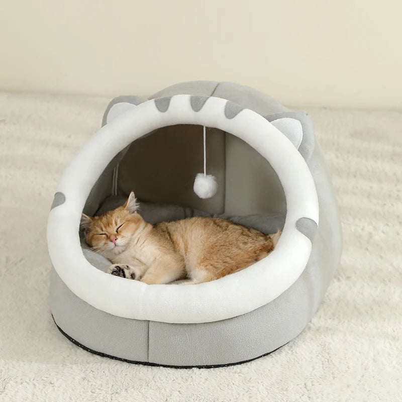 Cozy Cat Bed Warm Pet House Soft Cushion for Cats and Small Dogs