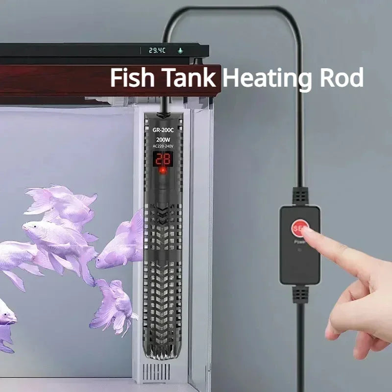 Digital Aquarium Heater Rod With Quartz Glass 16C To 32C