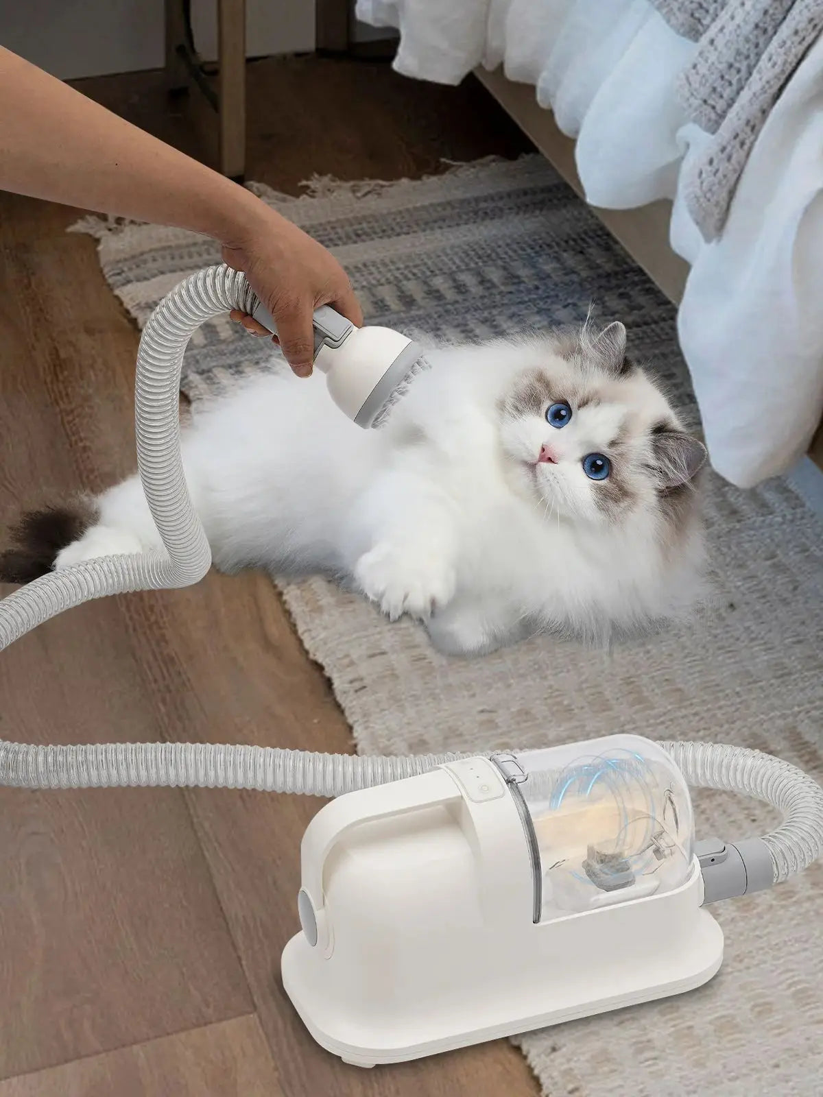 Pet Hair Grooming Tool Set with Low Noise Trimmer Combing and Suction Power