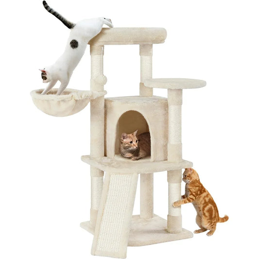 Yaheetech Cat Tree 42in Play Tower For Indoor Cats Condo