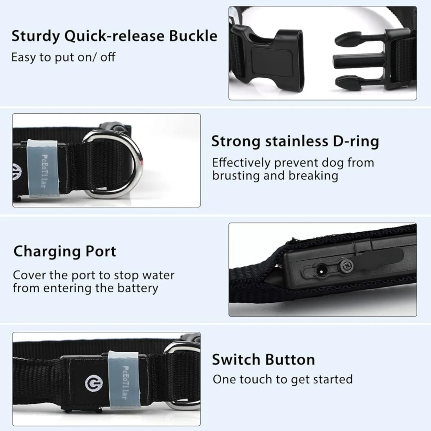 Waterproof LED Light Up Dog Collar for All Sizes Stylish and Safe at Night