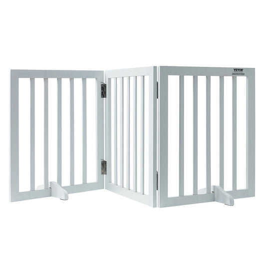 SucceBuy Freestanding Dog Gate 3 Panel Foldable Pet Barrier for Narrow Passages