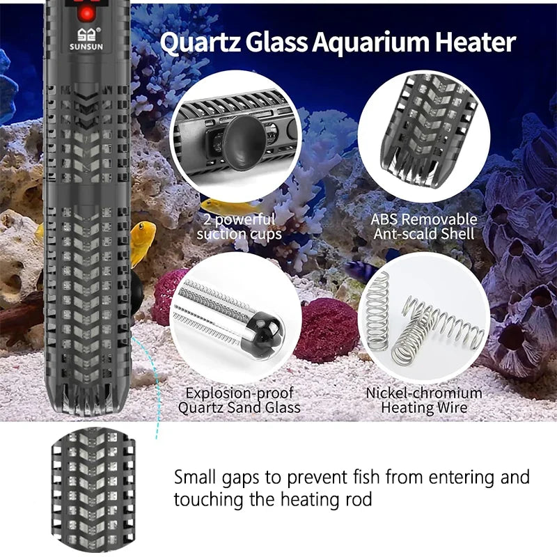 Digital Aquarium Heater Rod With Quartz Glass 16C To 32C
