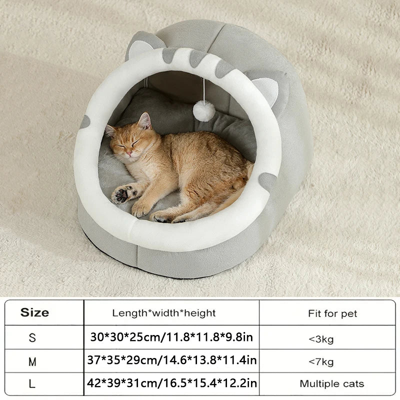 Cozy Cat Bed Warm Pet House Soft Cushion for Cats and Small Dogs