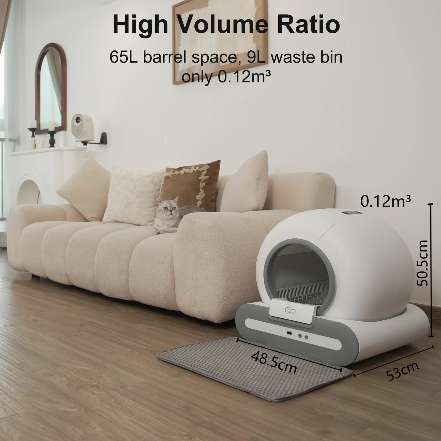 DOEL Automatic Self Cleaning Cat Litter Box with App Control for Large Cats