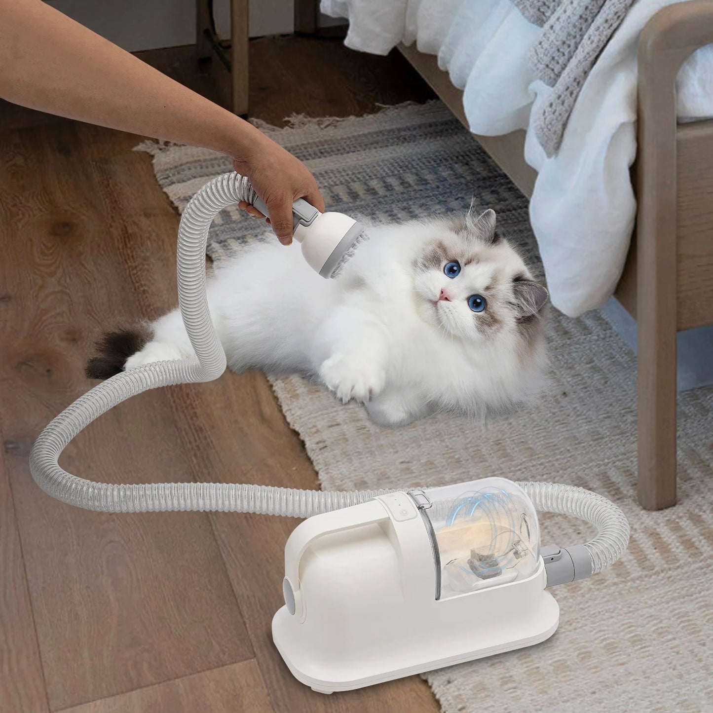 Pet Hair Grooming Tool Set with Low Noise Trimmer Combing and Suction Power