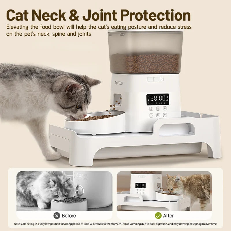 ROJECO Adjustable Multifunction Elevated Pet Feeder Bracket for Cats and Dogs